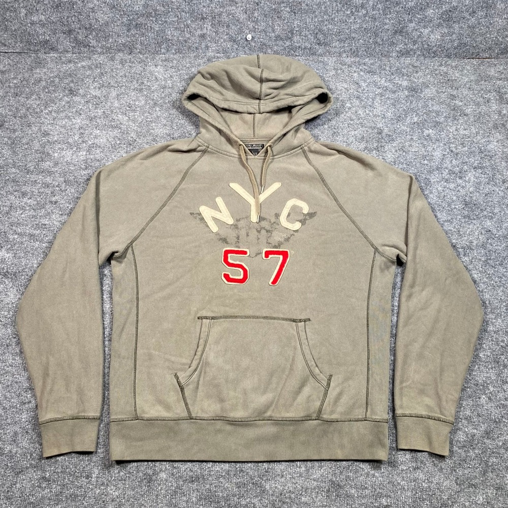 Lucky Brand Mens NYC 57 Hells Kitchen Boxing Hoodie Olive Green Large
